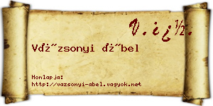 Vázsonyi Ábel névjegykártya