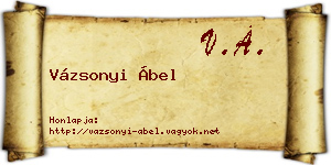 Vázsonyi Ábel névjegykártya